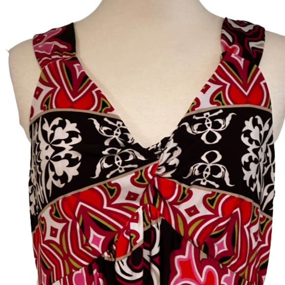 NOTATIONS Maxi Dress Black Multi Color Aztec Print Sleeveless Medium - Picture 3 of 7